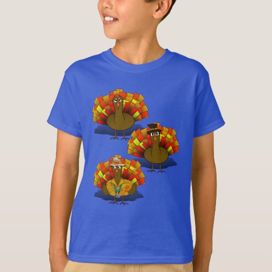 Thanksgiving Turkije Trio T-shirt (Voorkant)