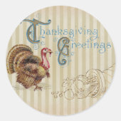 Thanksgiving Turkije Typografie Ronde Sticker (Voorkant)
