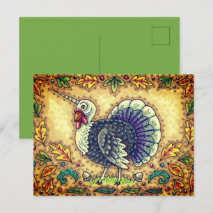THANKSGIVING TURKIJE UNICORN, WEEFSELS, FEESTDAGENKAART