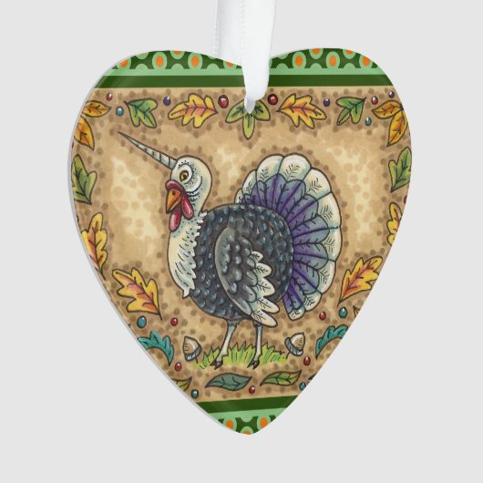 THANKSGIVING TURKIJE UNICORN, WEEFSELS ORNAMENT (voorkant)