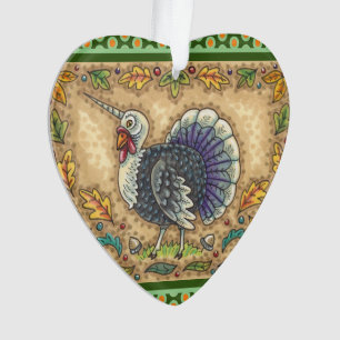 THANKSGIVING TURKIJE UNICORN, WEEFSELS ORNAMENT