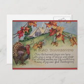 Thanksgiving - Turkije & Vers Feestdagenkaart (Voorkant / Achterkant)