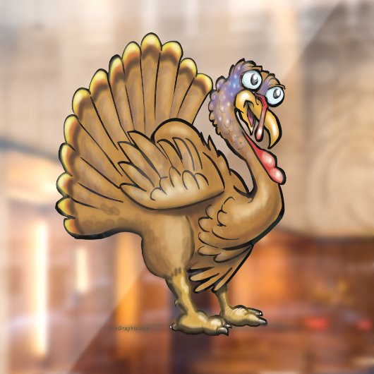 Thanksgiving Turkije Window Cling Raamsticker (Vel 2)
