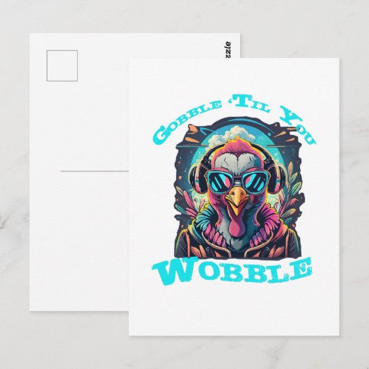 Thanksgiving Turkije Wobble Briefkaart (Voorkant / Achterkant)