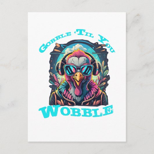 Thanksgiving Turkije Wobble Briefkaart (Voorkant)