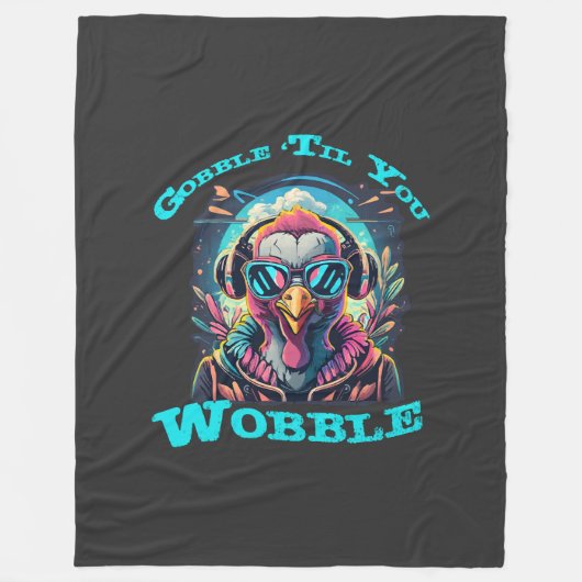 Thanksgiving Turkije Wobble Fleece Deken (Voorkant)