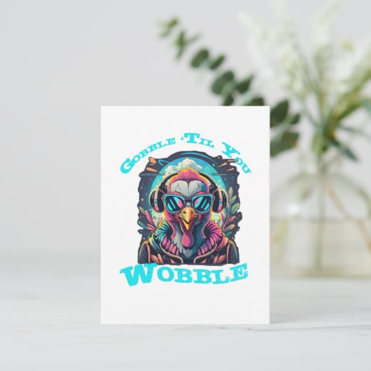 Thanksgiving Turkije Wobble Kaart (Staand voorkant)