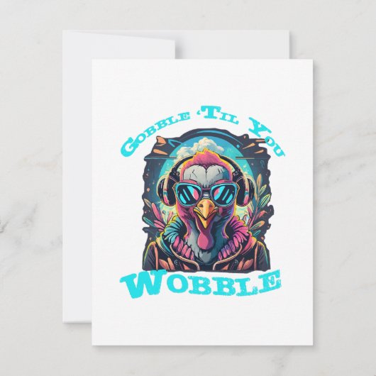 Thanksgiving Turkije Wobble Kaart (Achterkant)