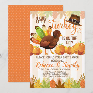 Thanksgiving Turquie Baby shower Invitation Invita