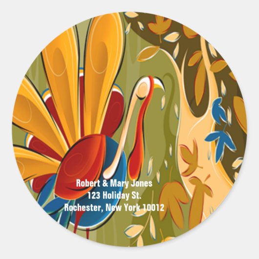 Thanksgiving Turquie Étiquettes de adresse (Devant)