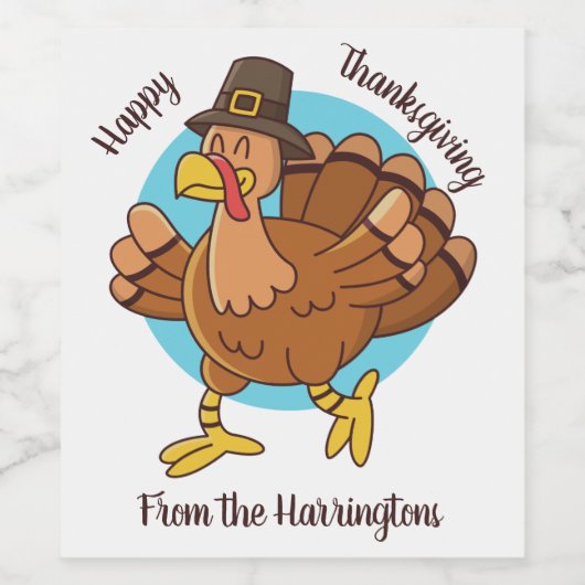 Thanksgiving Turquie nom personnalisé étiquettes d (Étiquettes simples)