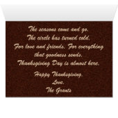 Thanksgiving Turquie sculpté - (Intérieur Horizontal (Bas))