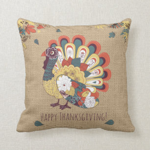 Thanksgiving Turquie sur le coussin de toile de