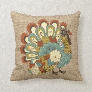 Thanksgiving Turquie sur le coussin de toile de
