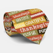 Thanksgiving Typografie Stropdas (Opgerold)