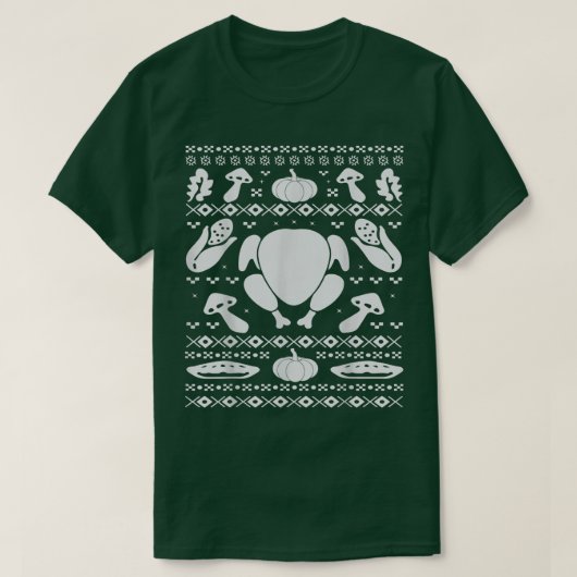 Thanksgiving — Ugige kerstkeuken stijl T-shirt (Design voorkant)