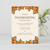 Thanksgiving-uitnodiging – Printbare Potluck-uitno Kaart (Staand voorkant)