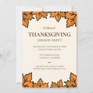 Thanksgiving-uitnodiging – Printbare Potluck-uitno Kaart