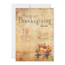 Thanksgiving Uitnodiging Rustieke Pompoen Winkelwa