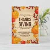 Thanksgiving Uitnodiging tot feestvieren (Staand voorkant)