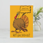 Thanksgiving uitnodiging tot het avondeten - Funny (Staand voorkant)