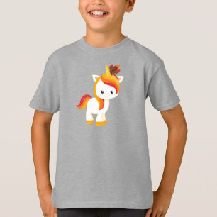 Thanksgiving Unicorn, Cute Unicorn, Feathers T-shirt