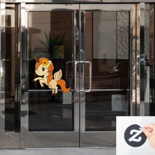 Thanksgiving Unicorn Pegasus Raamsticker (Kantoordeur)