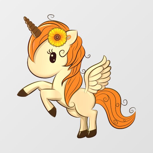 Thanksgiving Unicorn Pegasus Raamsticker (Vel)