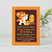 Thanksgiving Unicorn Pumpkin Birthday Kaart (Staand voorkant)