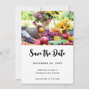 Thanksgiving Vakantie Herfst Oogst Tafel Save The Date