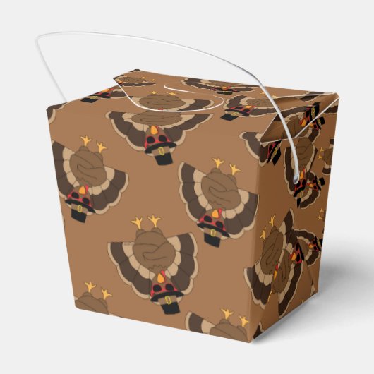 Thanksgiving van bruine patroonbladeren bedankdoosjes (Achterkant)