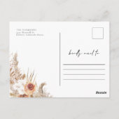 THANKSGIVING van CIERA Boho Terracotta Pampas Briefkaart (Achterkant)