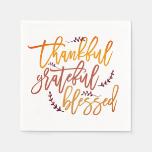 Thanksgiving van dankbare, gebufferde prijsopgave servet