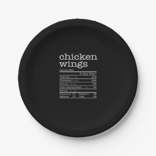 Thanksgiving van de Chicken Wings Nutrition Facts Papieren Bordje