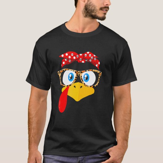 Thanksgiving van de drukbril van het blad Face Leo T-shirt (Voorkant)