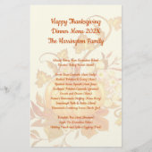 Thanksgiving van familie menu menu Ecru Oranje (Voorkant)