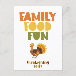Thanksgiving van familiefilm Turkije Feast Invitat Briefkaart