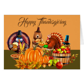 Thanksgiving van kalkoenen en Beren