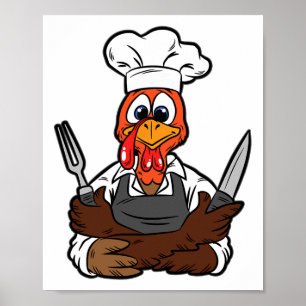 Thanksgiving van kalkoenen poster