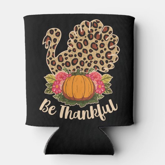 Thanksgiving van leopard Skin Pumpkin Pie Blikjeskoeler (Achterkant)