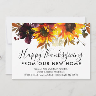 Thanksgiving van New Home Sunflower Herfst Moving Aankondiging
