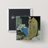 Thanksgiving van vluchtelingen vierkante button 5,1 cm (Voorkant /achterkant)