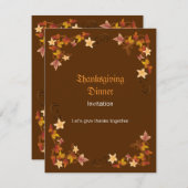 Thanksgiving verlaat Klassieke Herfst Border Kaart (Voorkant / Achterkant)