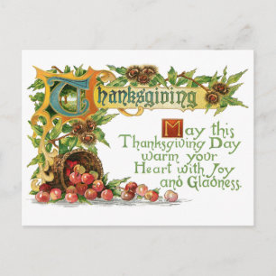 Thanksgiving verlichte begroeting Feestdagenkaart