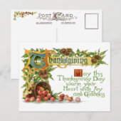  Thanksgiving verlichte begroeting Feestdagenkaart (Voorkant / Achterkant)