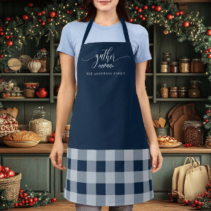 Thanksgiving Verzamel Herfst Marineblauw & Wit Pla Schort