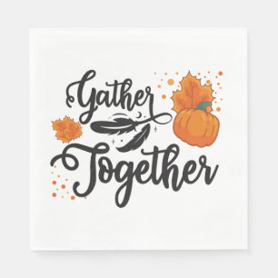 Thanksgiving Verzamel samen Script Paper Napkin Servet