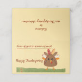 Thanksgiving viering, met Cartoon Turkije (Buitenkant ongevouwen)