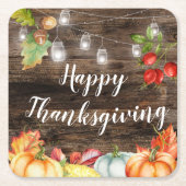 Thanksgiving Vierkante Kartonnen Onderzetter (Voorkant)