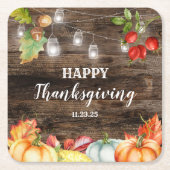 Thanksgiving Vierkante Kartonnen Onderzetter (Voorkant)